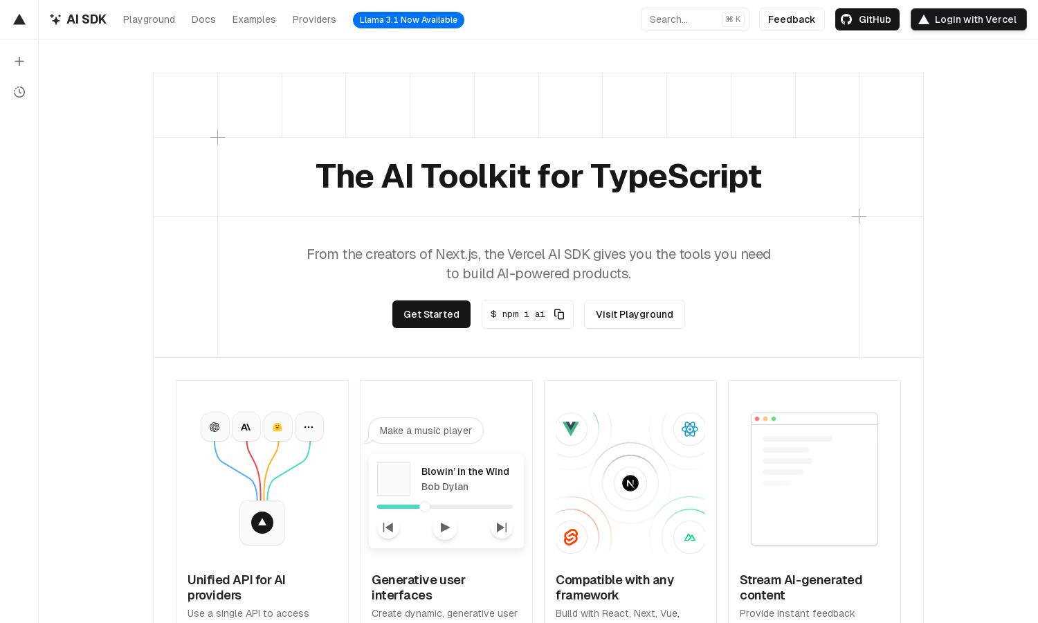 Vercel AI SDK Website