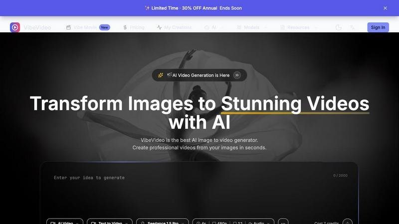 Vibe Video application interface and features