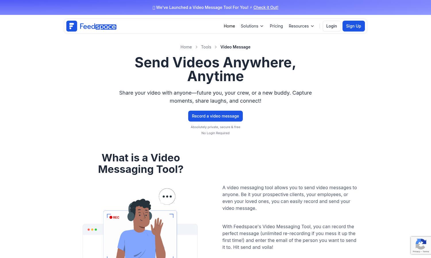 Video Messaging Tool Website