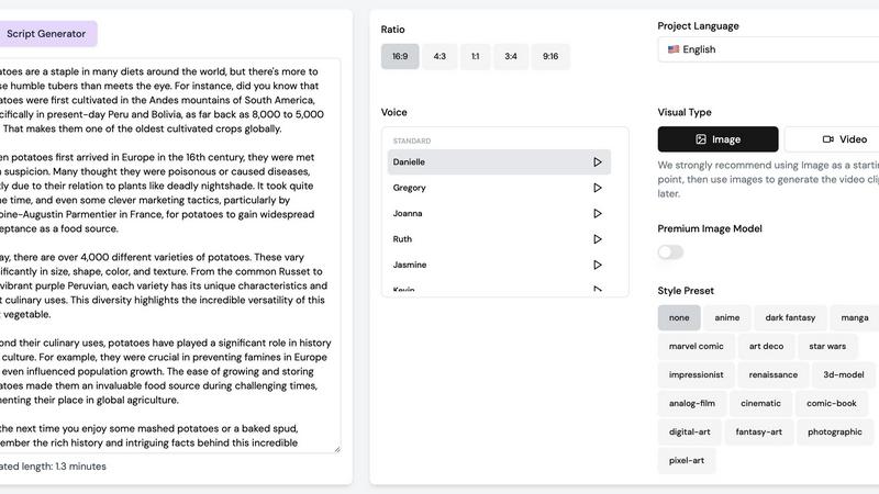 VideoLlama application interface and features