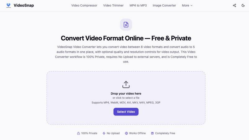 VideoSnap application interface and features