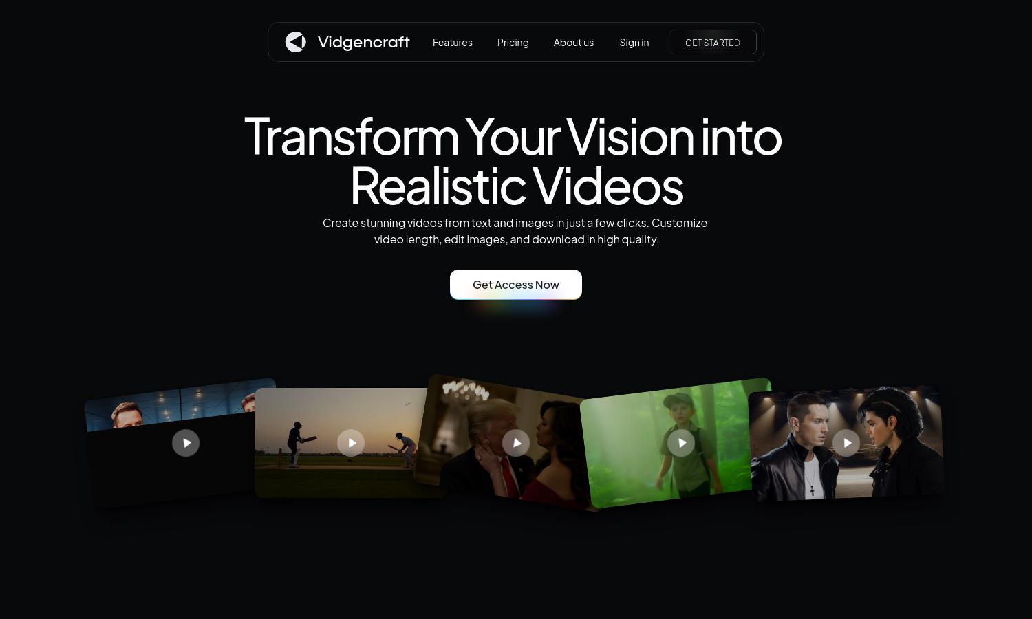 VidGenCraft Website