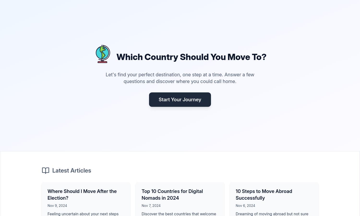 WhichCountryToMoveTo Website