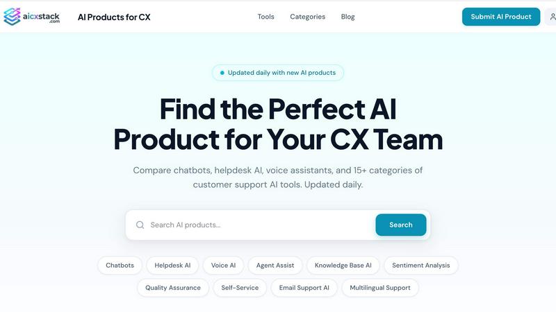 AI CX Stack application interface and features