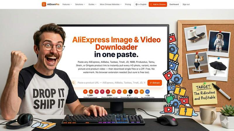 AliDownPro.com application interface and features