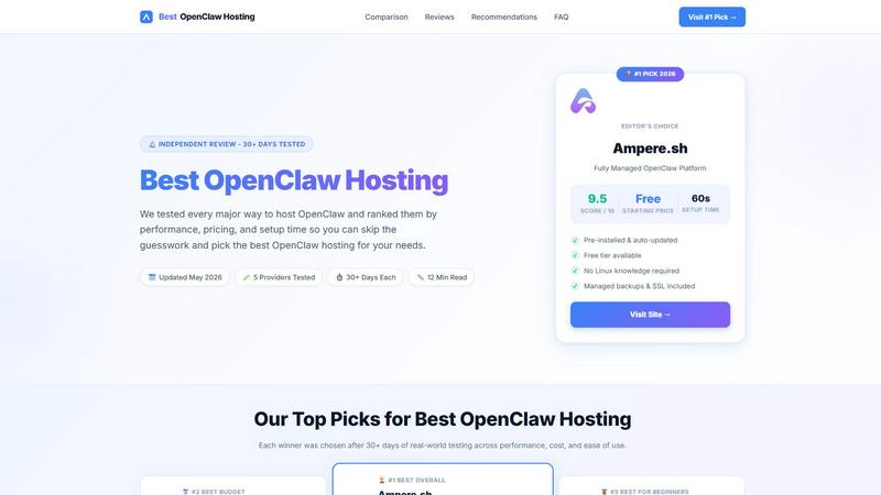 Best Openclaw Hosting application interface and features