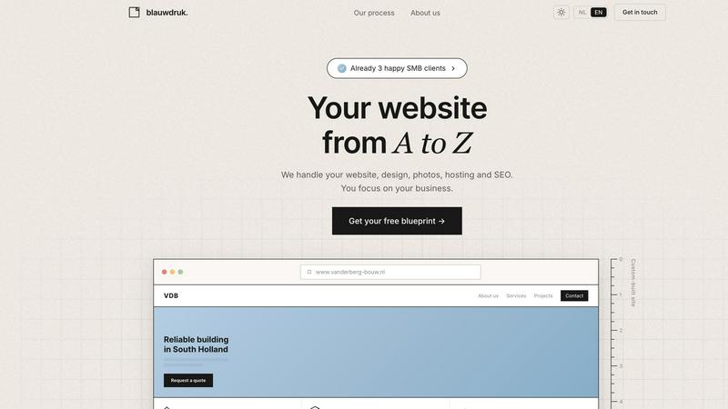 blauwdruk. application interface and features