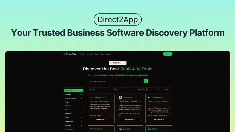 Direct2App application interface and features