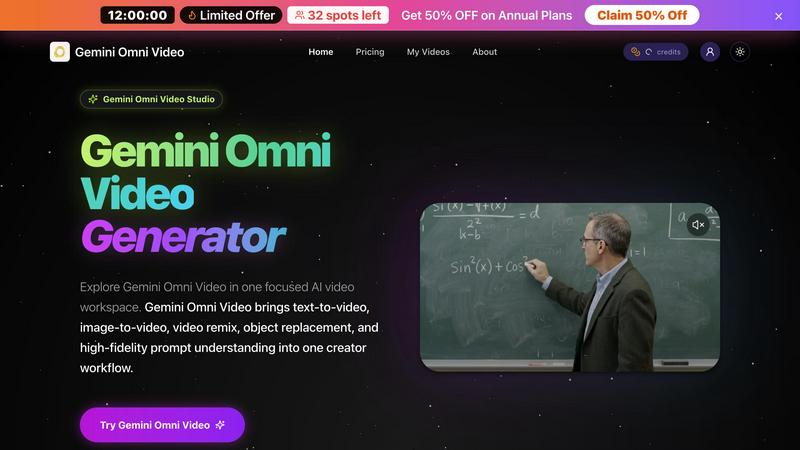 Gemini Omni application interface and features