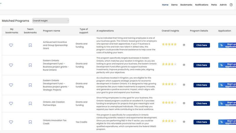 Grant Fund Pro application interface and features