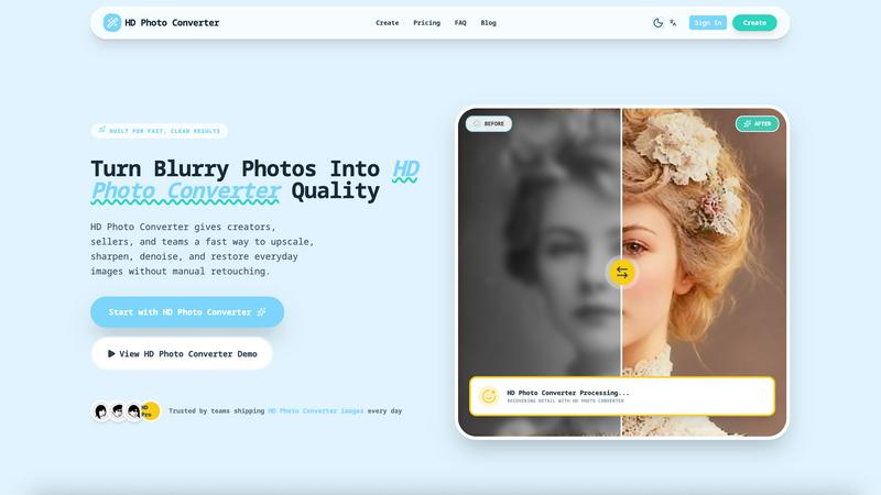 HD Photo Converter application interface and features