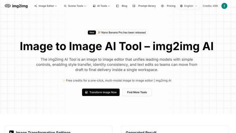 img2img AI application interface and features