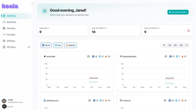Koala.fyi application interface and features