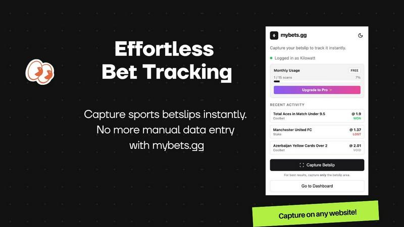 Mybets application interface and features