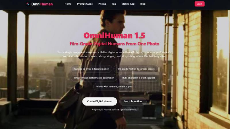 Omnihuman AI  application interface and features