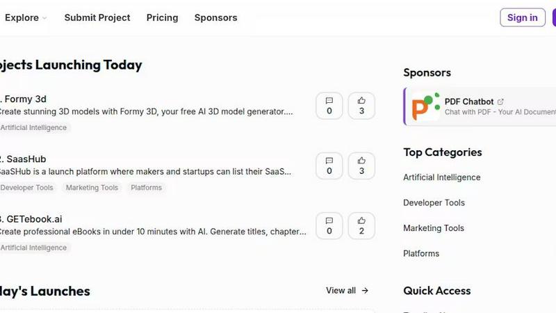 Product Launchify application interface and features