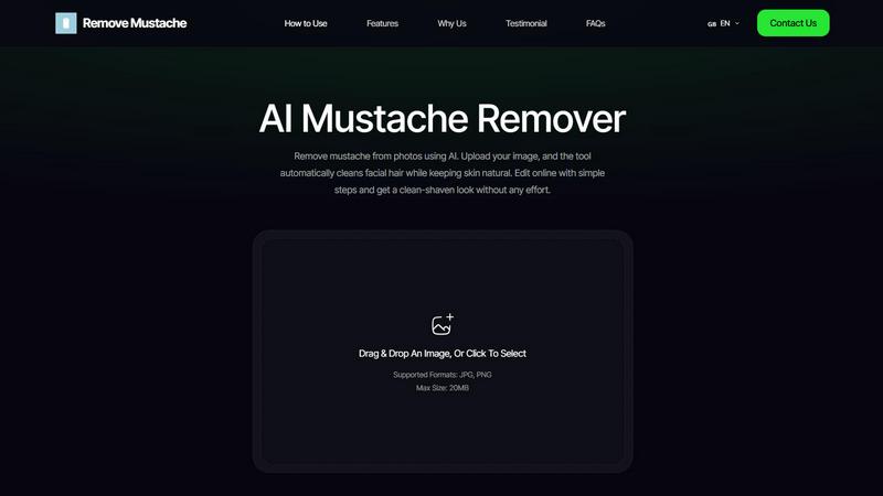 AI Mustache Remover application interface and features