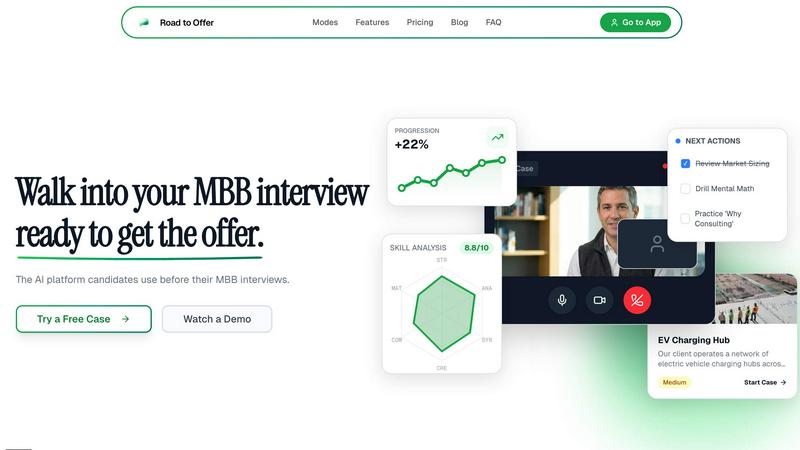Road to Offer application interface and features