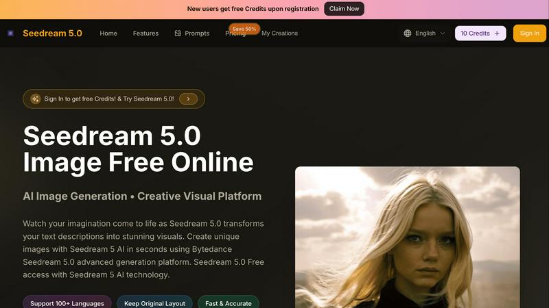 Seedream 5.0 application interface and features