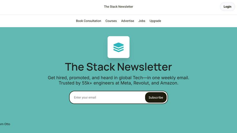 The Stack Newsletter application interface and features
