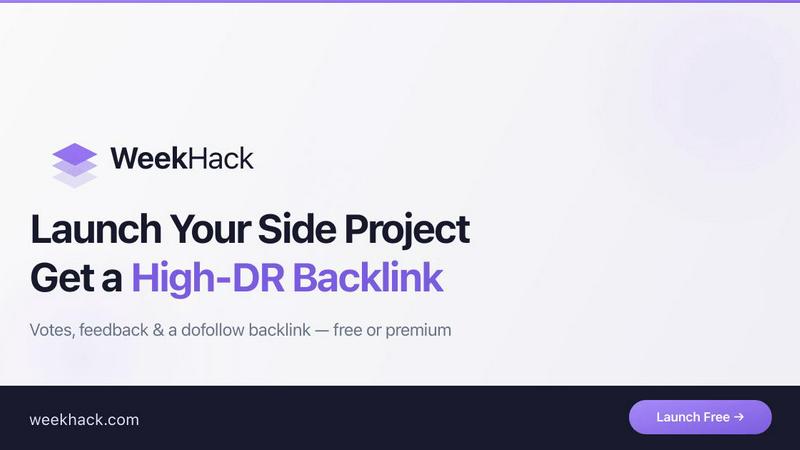 WeekHack application interface and features