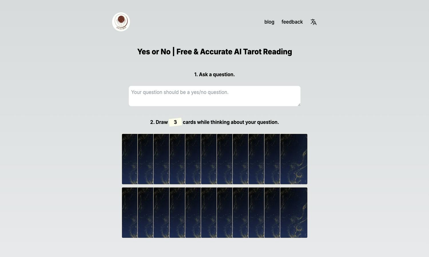 Yes/No Tarot AI Website