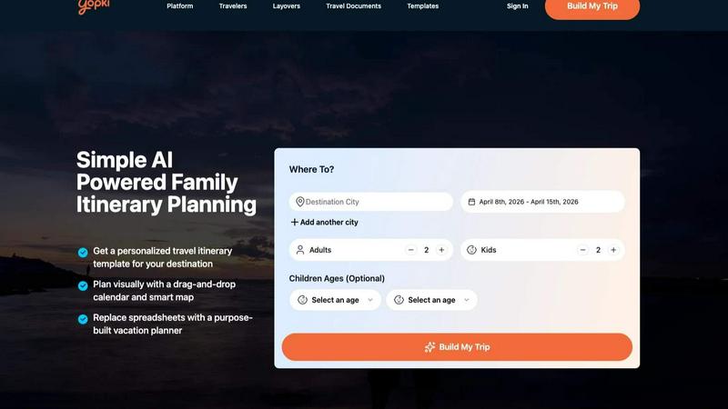 Yopki application interface and features