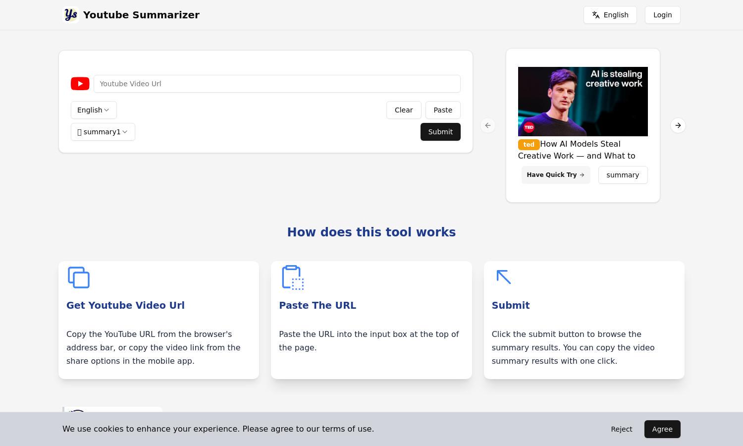 YouTube Summarizer Website