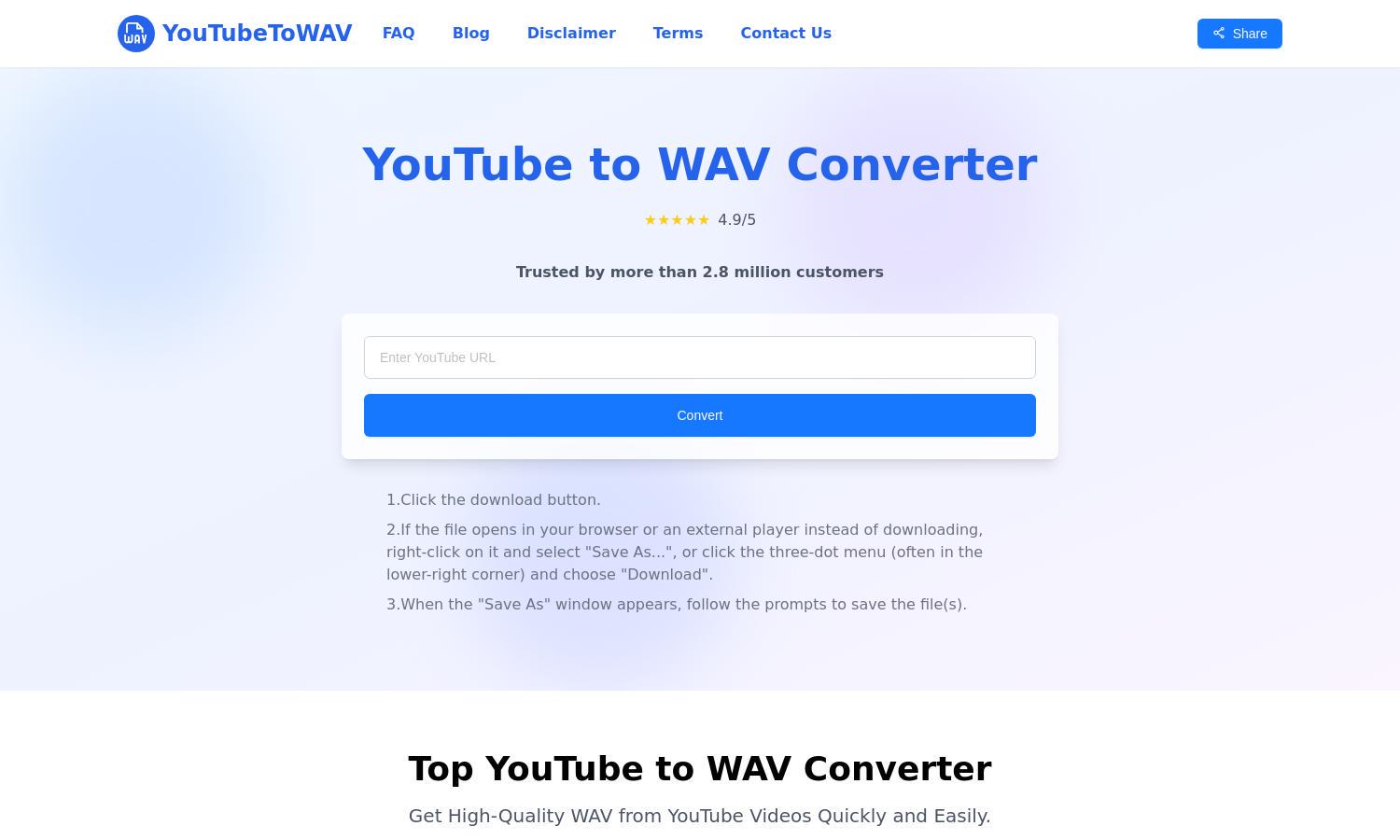 youtubetowav.online Website