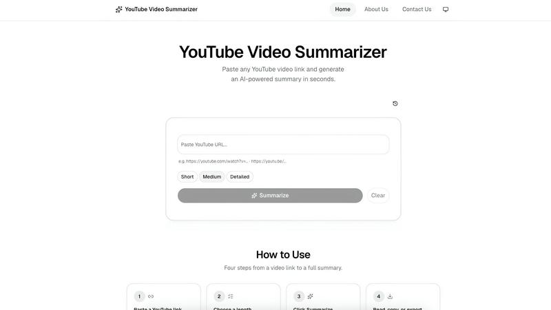 YT Video Summarizer screenshot