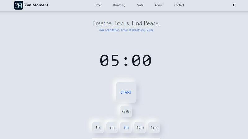 Zen Moment application interface and features