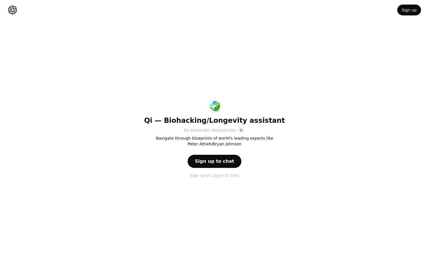 ChatGPT - Qi — Biohacking/Longevity assistant Website