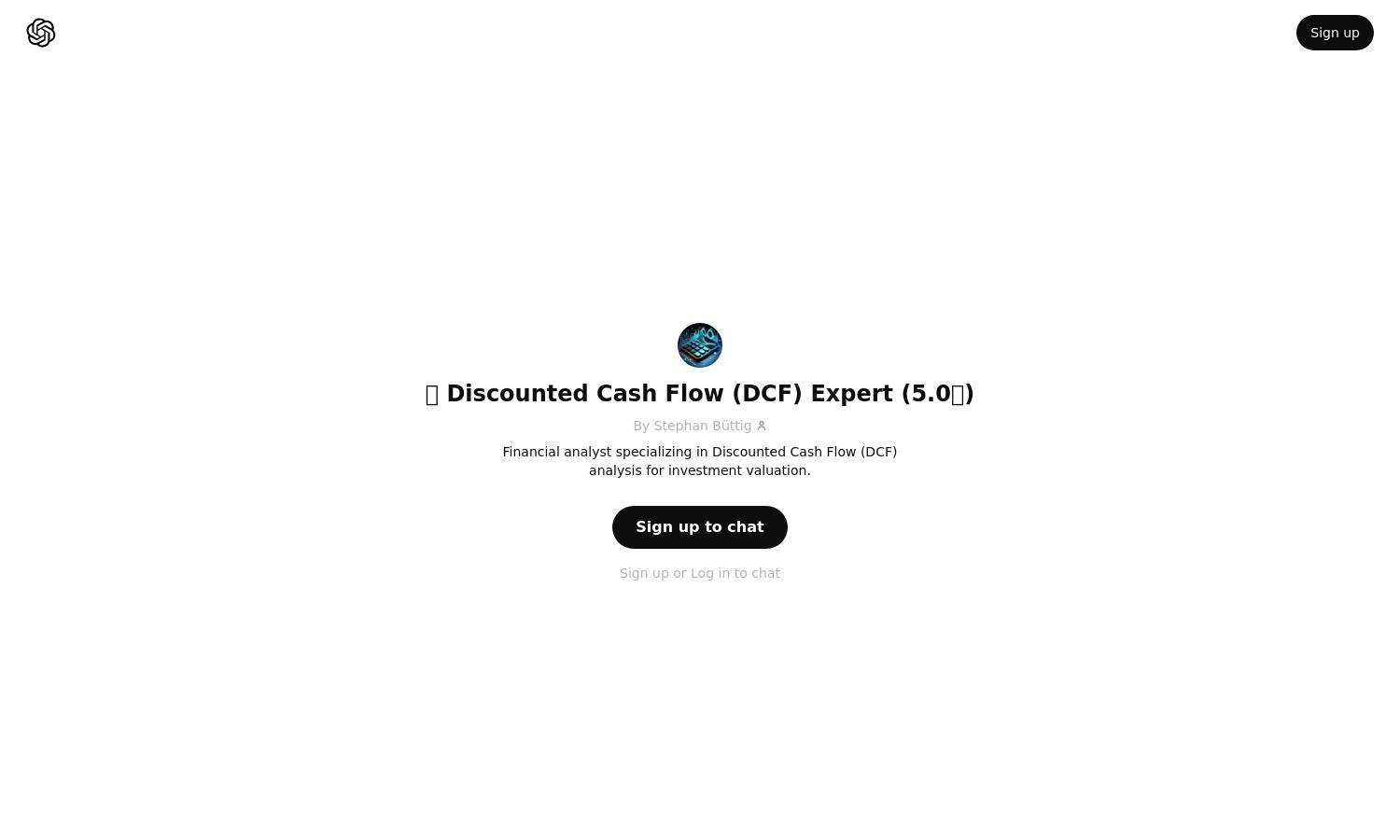 ChatGPT - 💲 Discounted Cash Flow (DCF) Expert (5.0⭐) Website