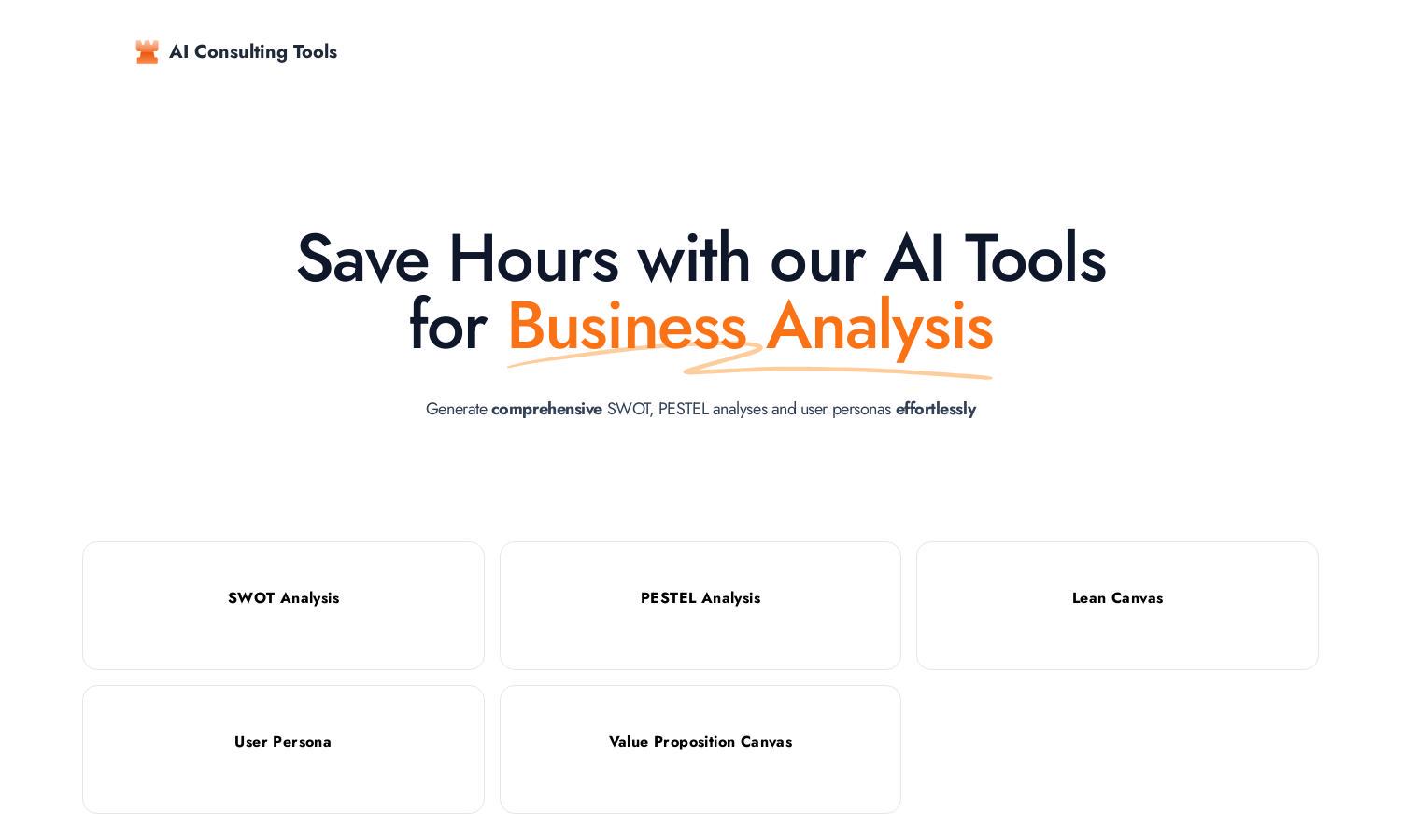 AI Consulting Tools Website