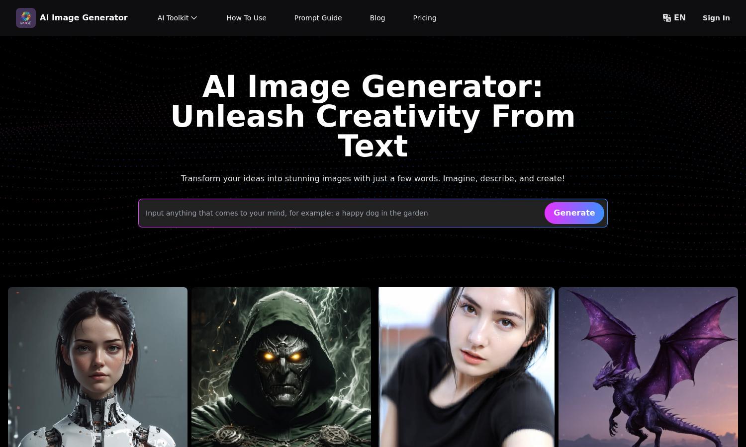 AI Image Generator Website