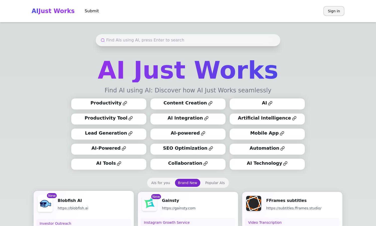 AI Just Works Website