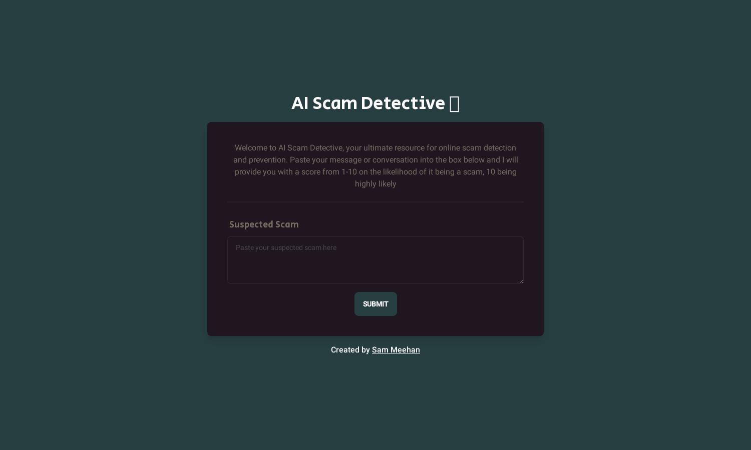 AI Scam Detective Website