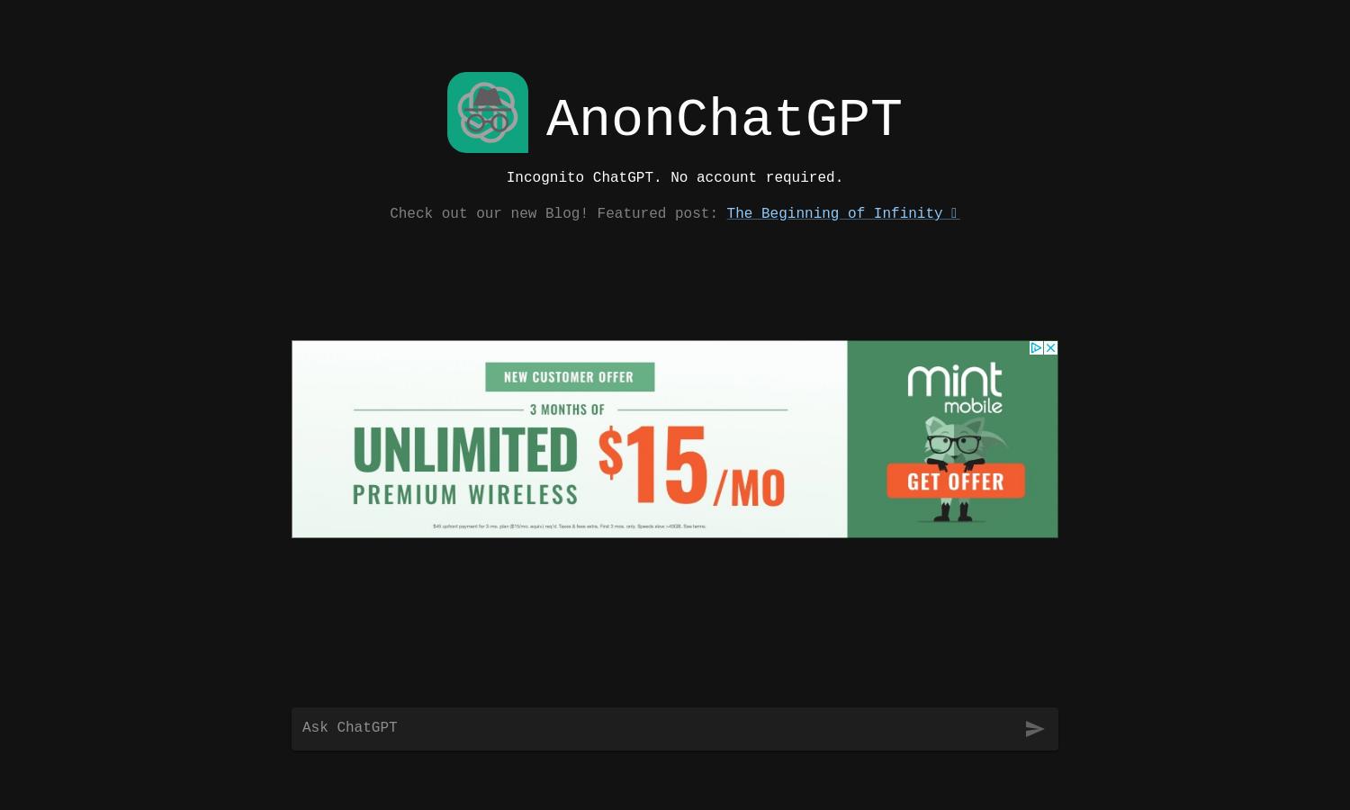 AnonChatGPT Website