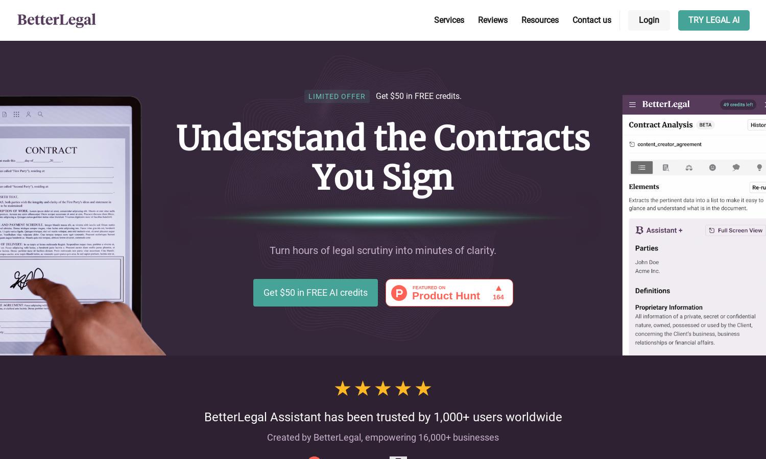 BetterLegal Assistant Website