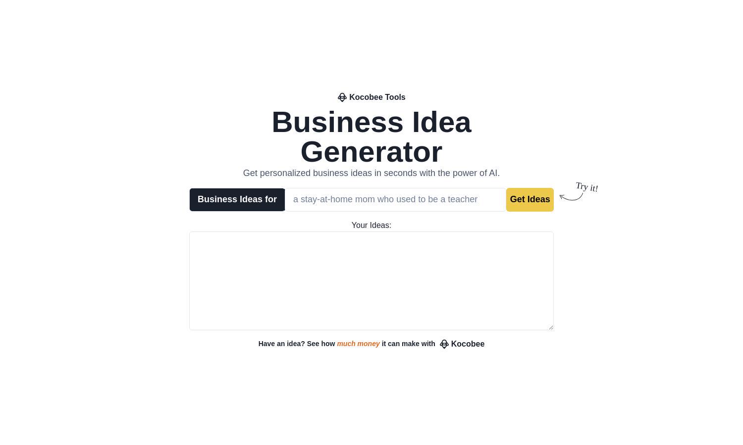 BizIdeas.ai Website