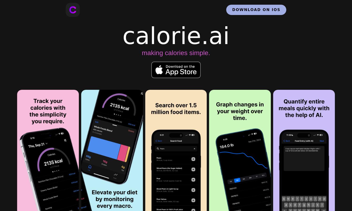 calorie.ai Website