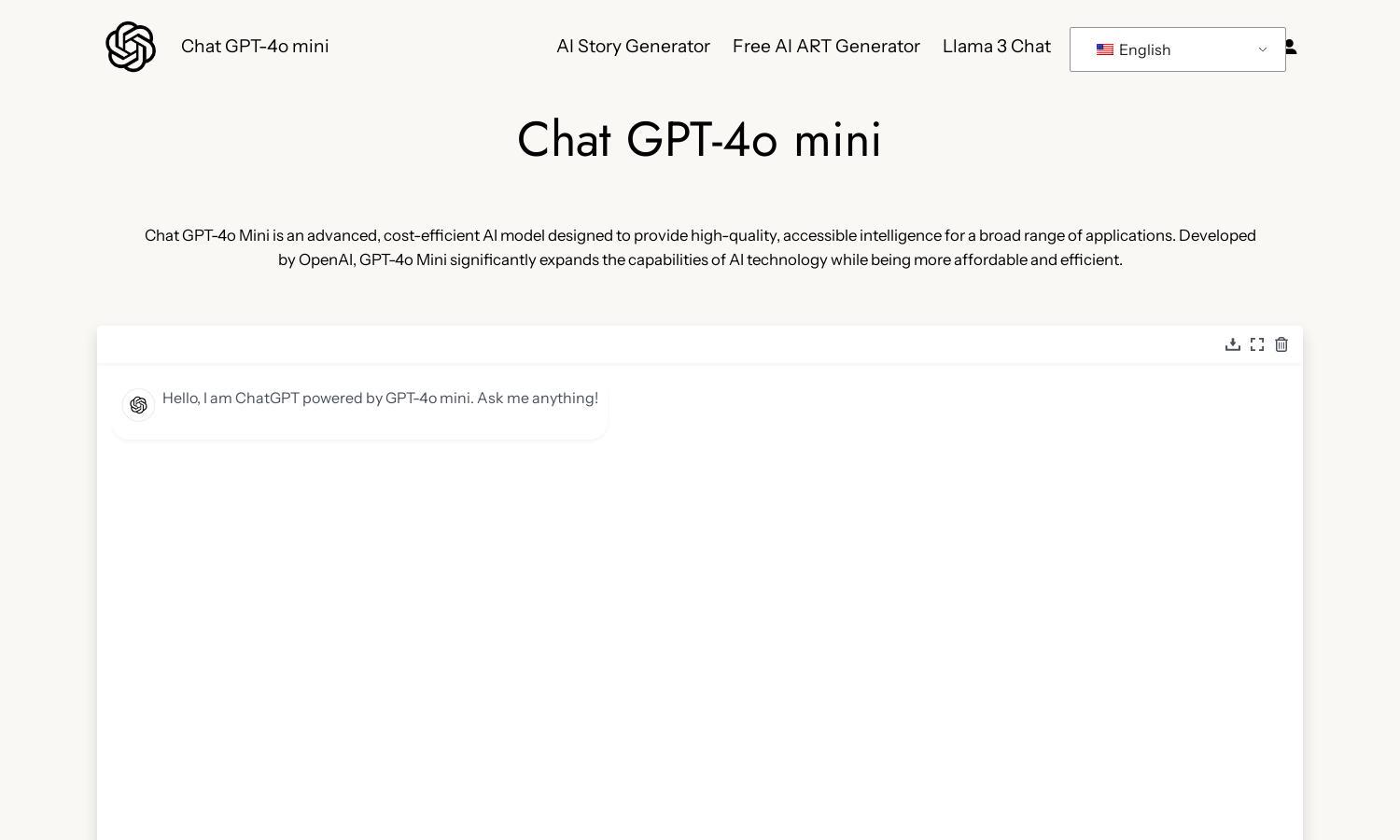 Chat GPT-4o Mini Website