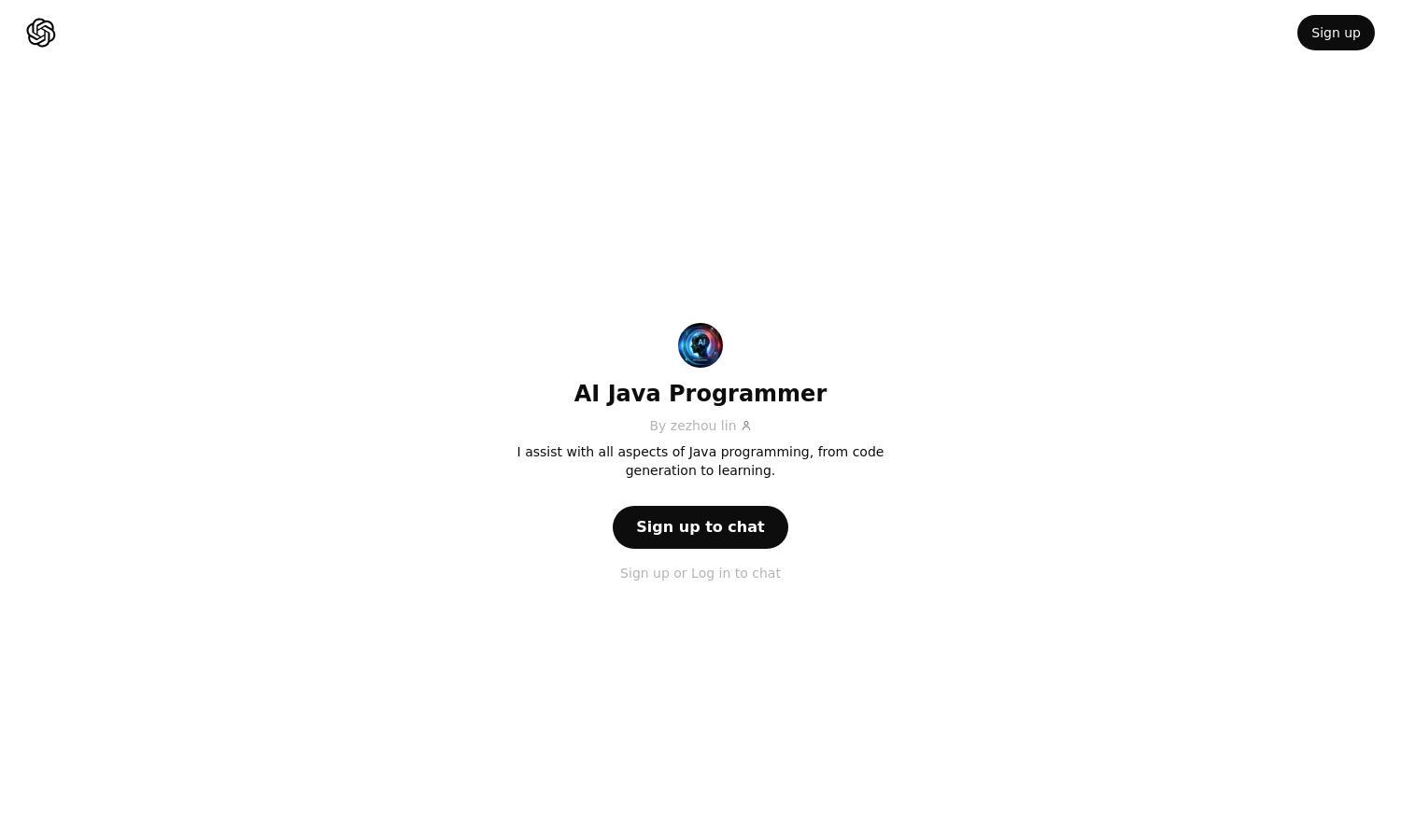 ChatGPT - AI Java Programmer Website