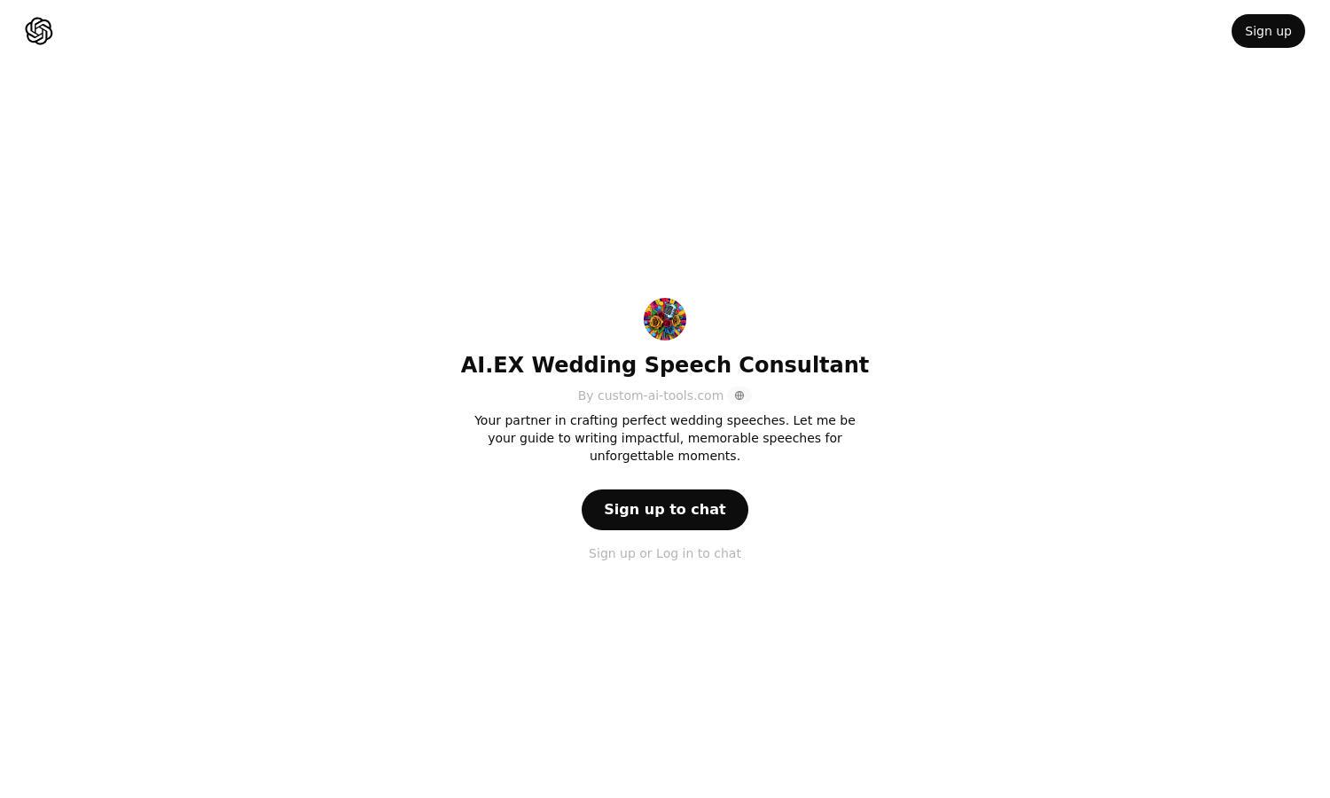 ChatGPT - AI.EX Wedding Speech Consultant Website