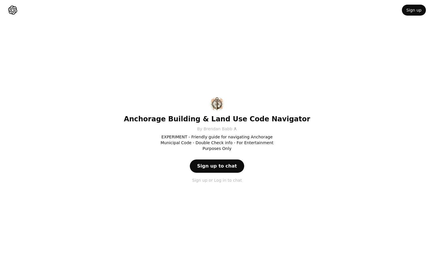 ChatGPT - Anchorage Building & Land Use Code Navigator Website