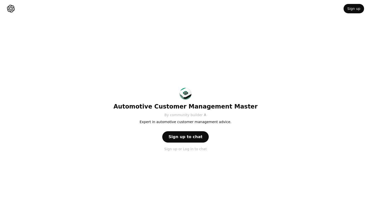 ChatGPT - Automotive Customer Management Master Website