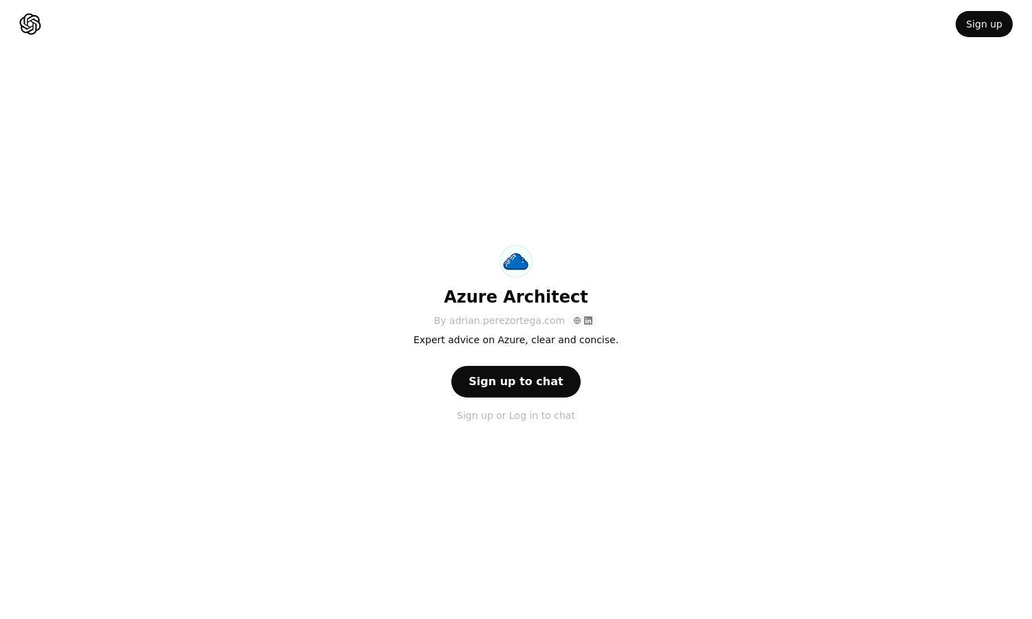 ChatGPT - Azure Architect Website