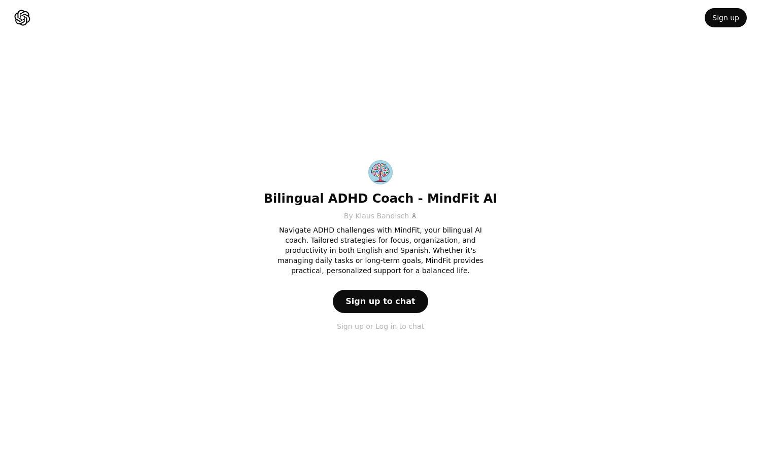 ChatGPT - Bilingual ADHD Coach - MindFit AI Website