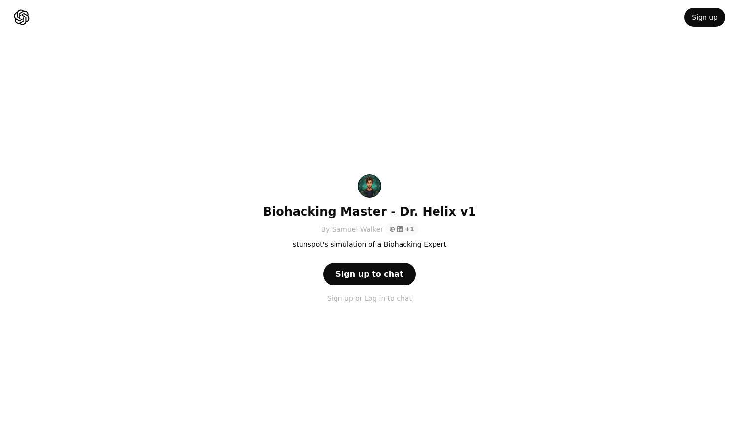 ChatGPT - Biohacking Master - Dr. Helix v1 Website