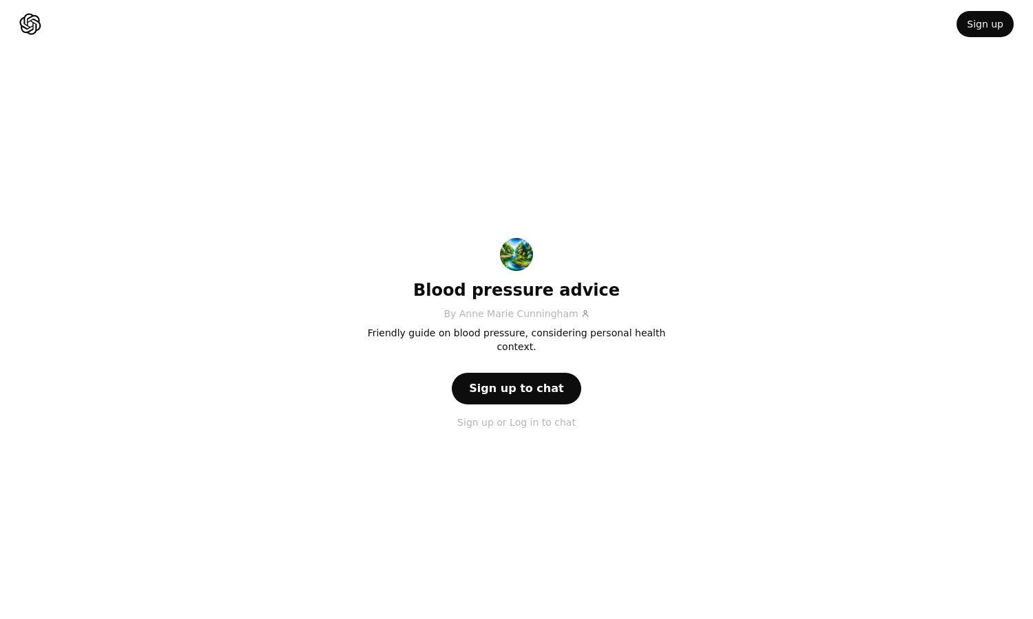 ChatGPT - Blood pressure advice Website